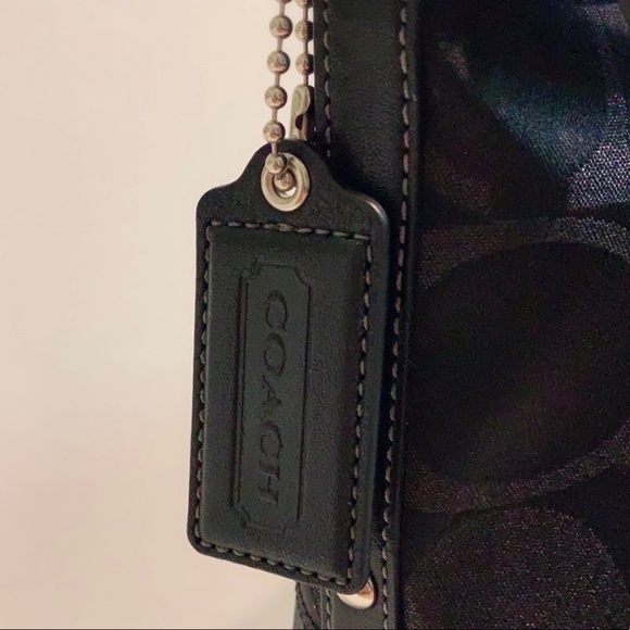 Coach Signature Stripe Studded Lurex Shoulder Bag - Picture 4 of 5